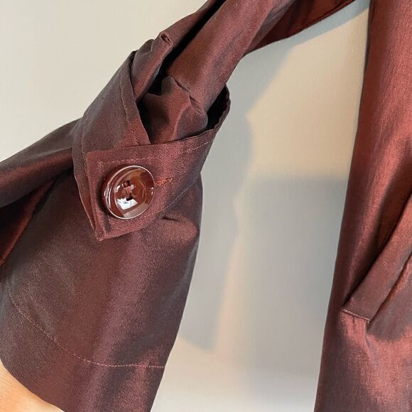 Samuel Dong Double Breasted Short Blazer || SZ M || Burgundy - Picture 9 of 14